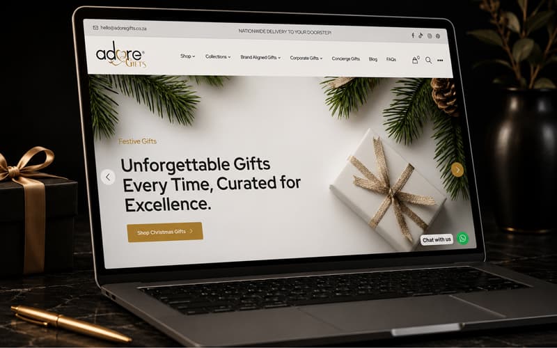 Adore Gifts website designed by Tech-Fit Technologies