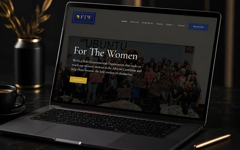 For The Women NPO website designed by Tech-Fit Technologies