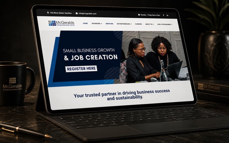 McGeralds Entrepreneurship Centre website by Tech-Fit Technologies